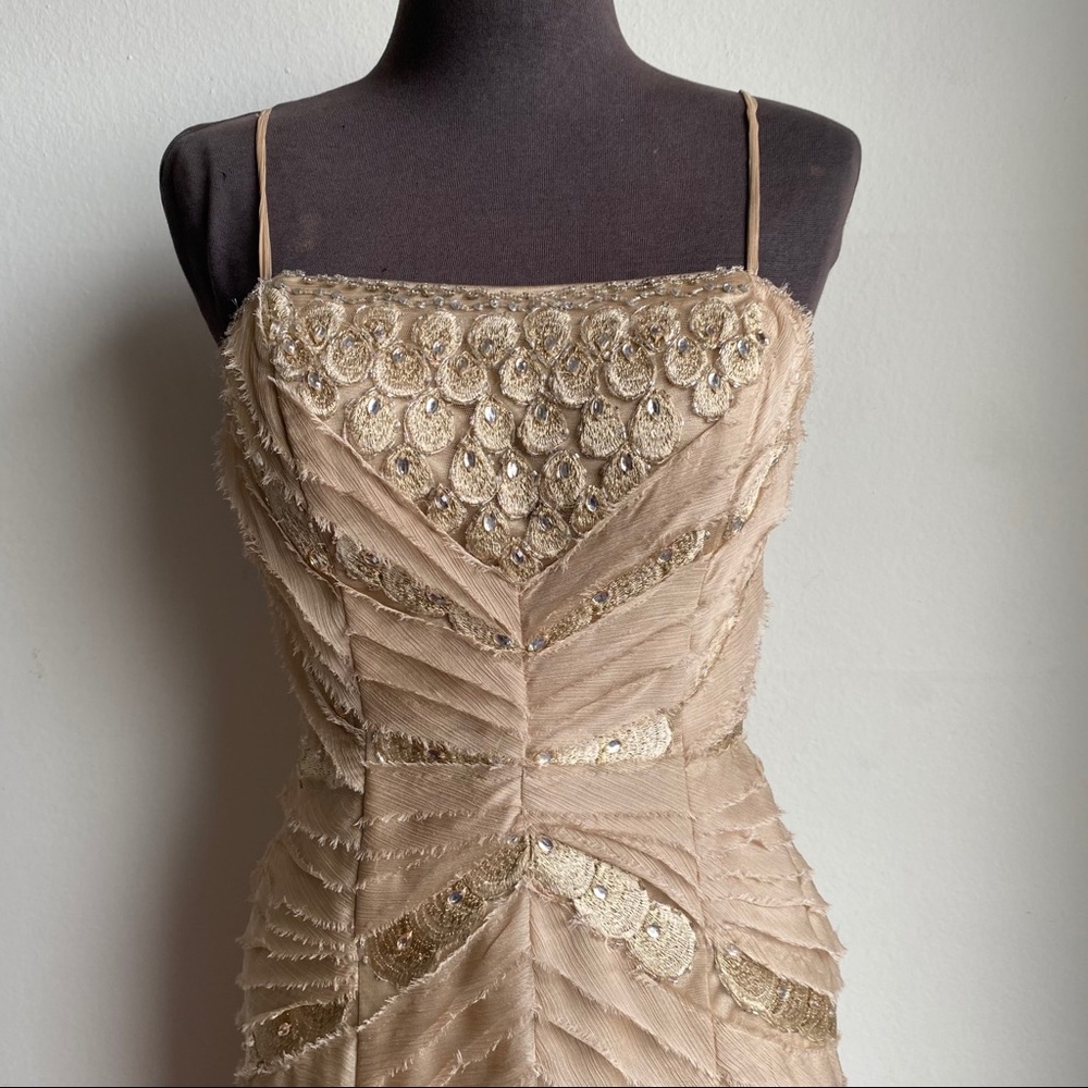 Sue Wong sz 8 beaded peacock midi dress - Picture 2 of 9